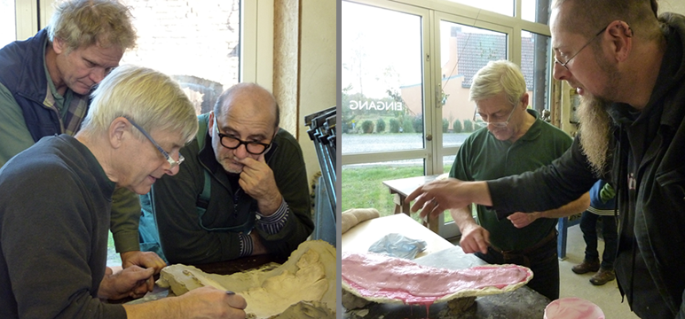 Wolfgang Gregor und Christiane Drendel von der Kunstgiesserei Landin