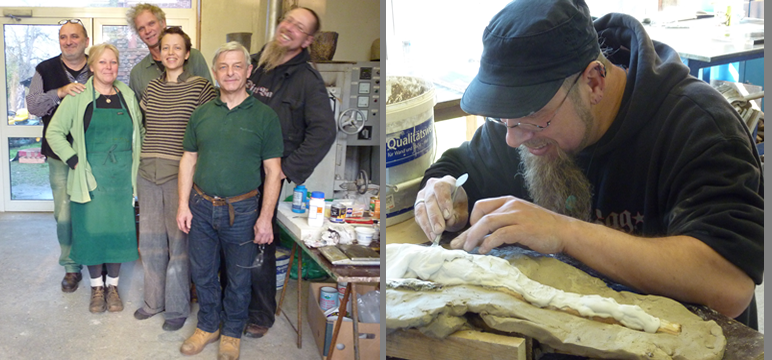 Wolfgang Gregor und Christiane Drendel von der Kunstgiesserei Landin